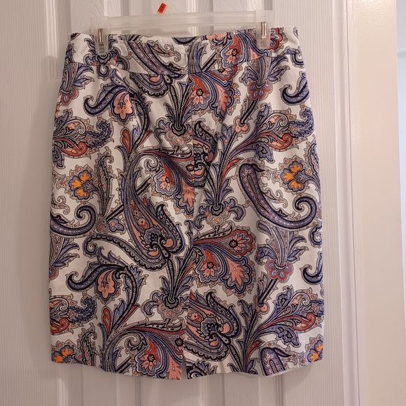 Ann Taylor paisley print midi skirt - Picture 1 of 6